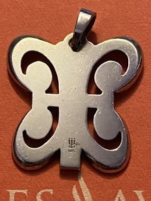 Pre-Owned James Avery Retired Silver Resurrection Butterfly Cross Pendant